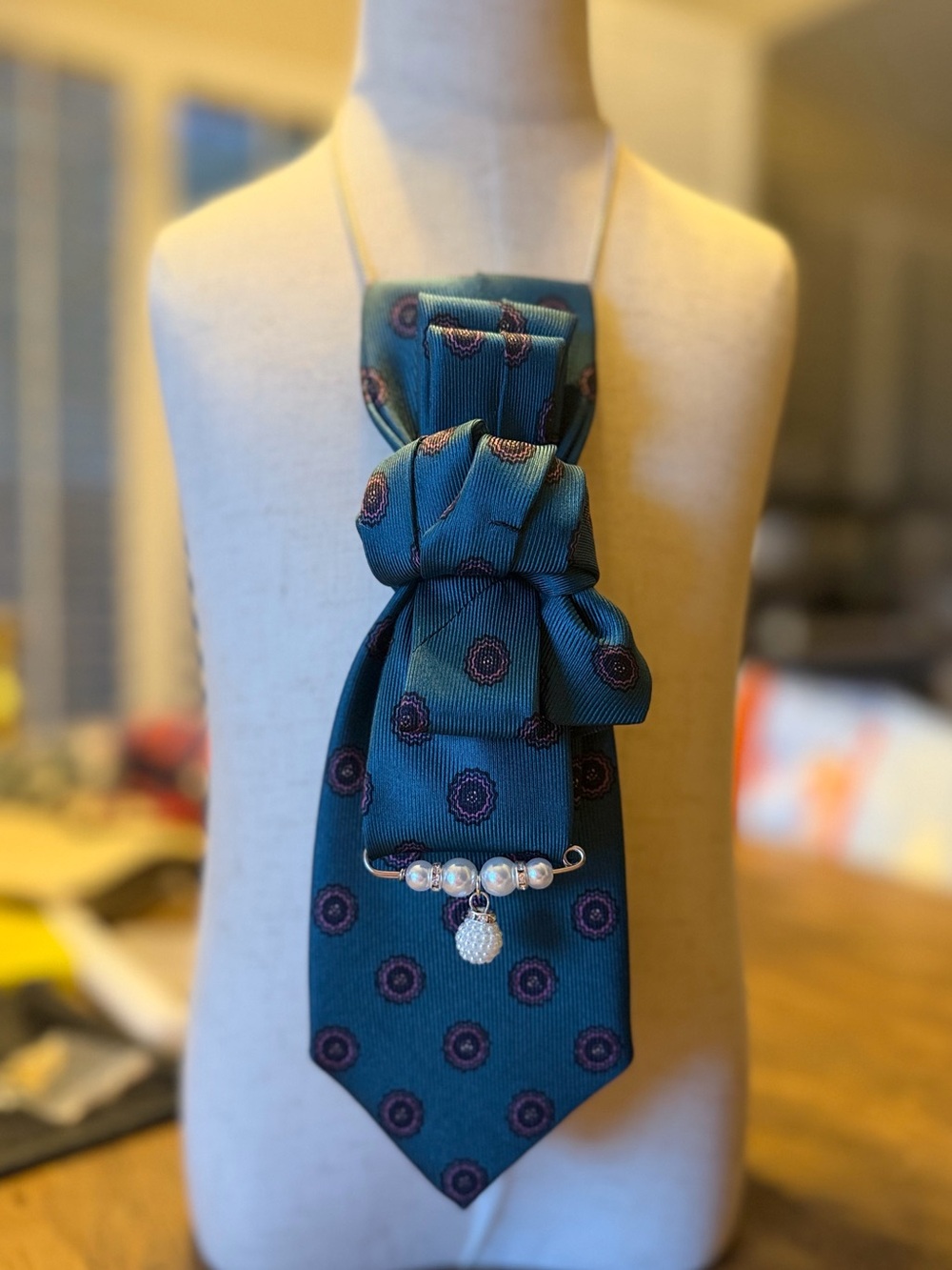 Revamped necktie necklace